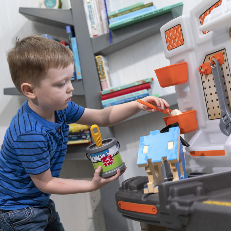 Step2 Big Builders Pro Plastic Indoor Preschool Workbench and Tool